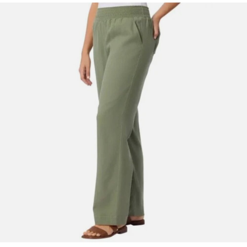 Briggs Women's Linen Blend Pant Green Size S - Picture 3 of 4